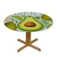 thumbnail image 3 of WYYP  Avocado Round Fitted Tablecloth, Waterproof Round Table Cloth with Elastic Edged Washable Table Cover for Indoor Outdoor Fits Tables, Small White, 3 of 7