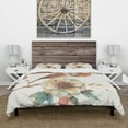 thumbnail image 2 of Designart 'Farmhouse Bird on Flower Branch' Cottage Duvet Cover Set, 2 of 4