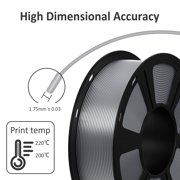 Geeetech 3D Printer Silk Silver PLA Filament 1.75mm,Metal-like Shiny Consumable 1kg (2.2lbs) 1 Spool