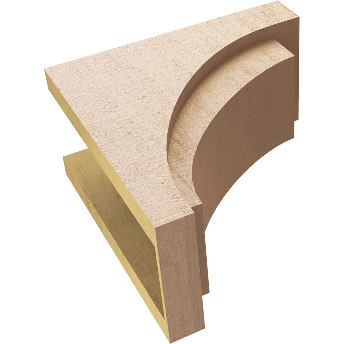 9"W x 18"D x 18"H Classic Rivera Rough Cedar Woodgrain TimberThane Corbel, Primed Tan