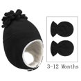 thumbnail image 5 of Yigetop Newborn Essentials Must Haves Two Piece Winter Fleece Solid Color Warm Children's Hat and Gloves Newborn Hats Black L, 5 of 7