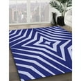 thumbnail image 3 of Ahgly Company Machine Washable Indoor Square Transitional Cobalt Blue Area Rugs, 8' Square, 3 of 7