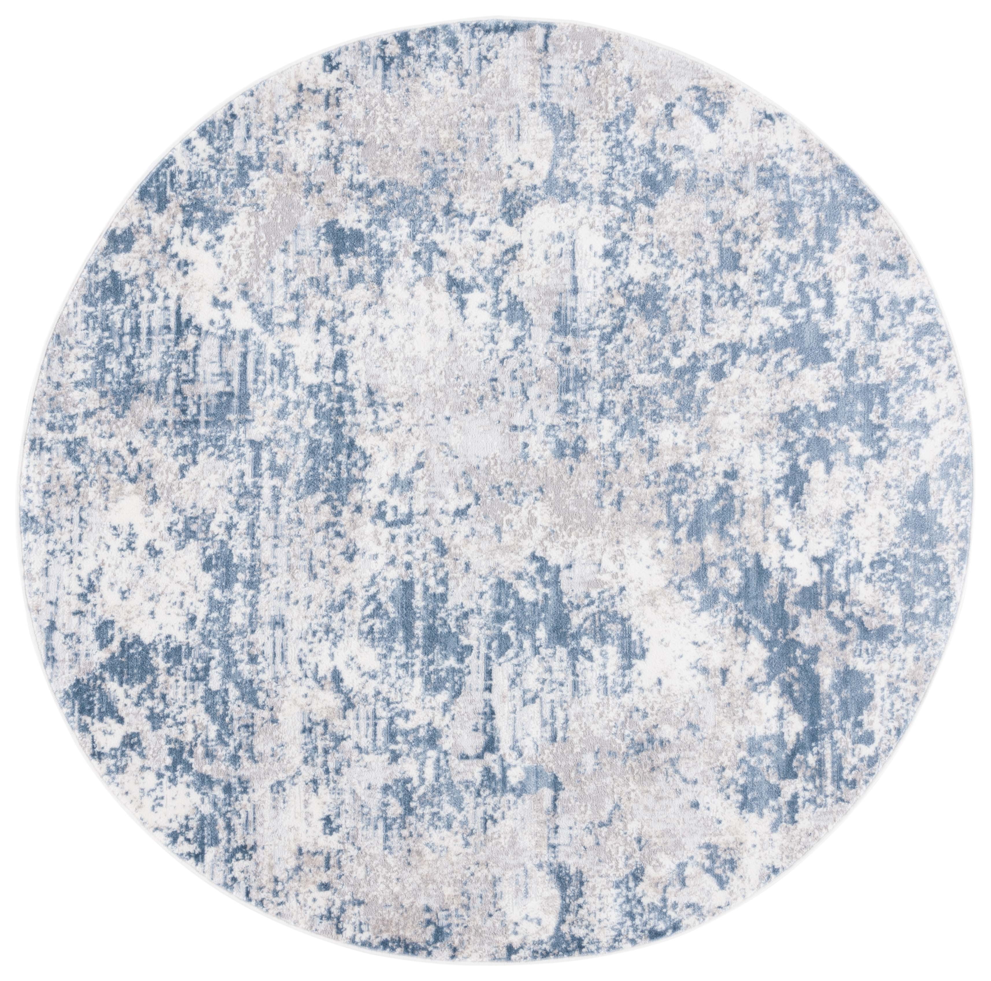 Safavieh Amelia Alastar Abstract Distressed Area Rug, Dark Blue/Gray, 8' x 8' Round