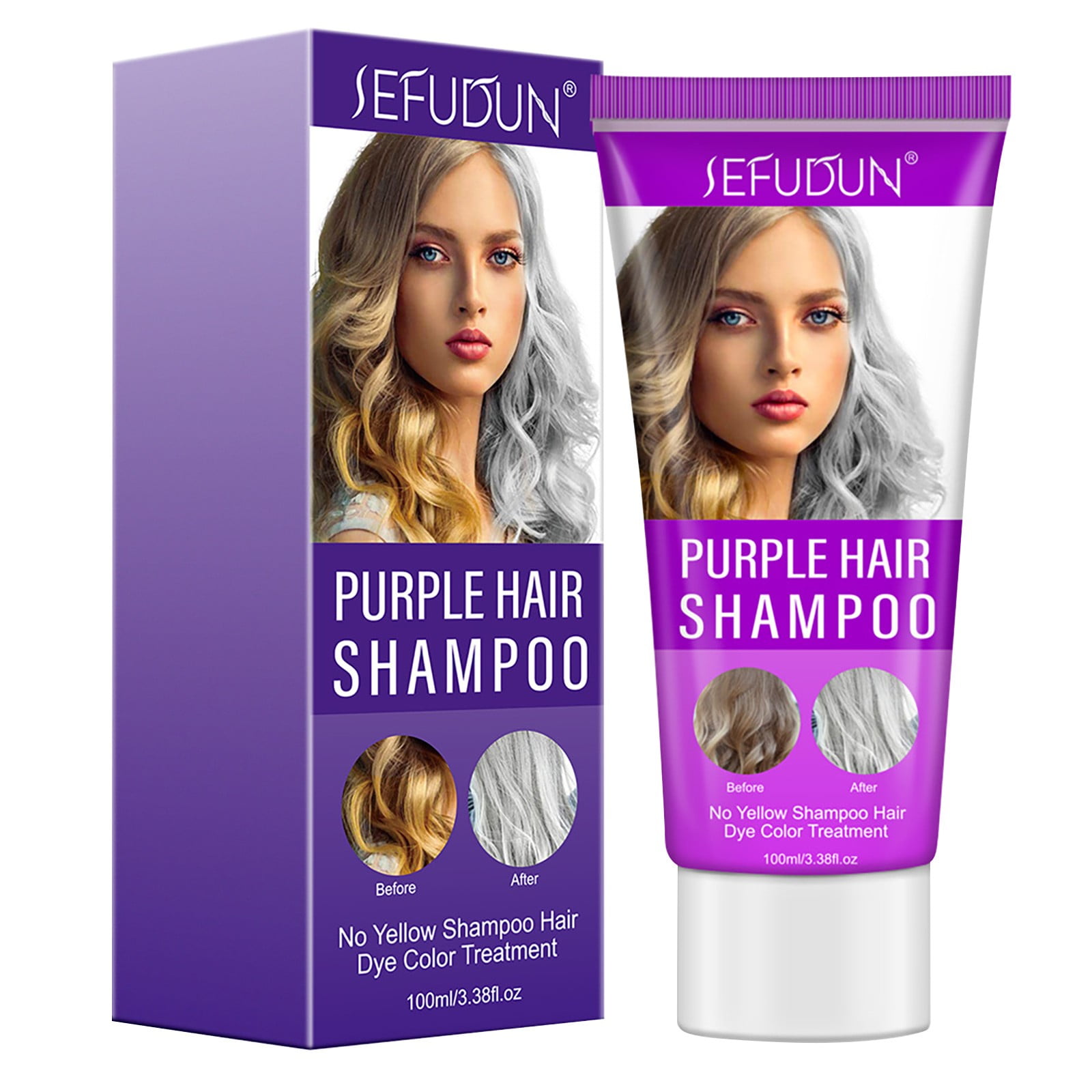 Purple For Blonde Hair Lighten Discolored Silver Hair Long Lasting 100ml -