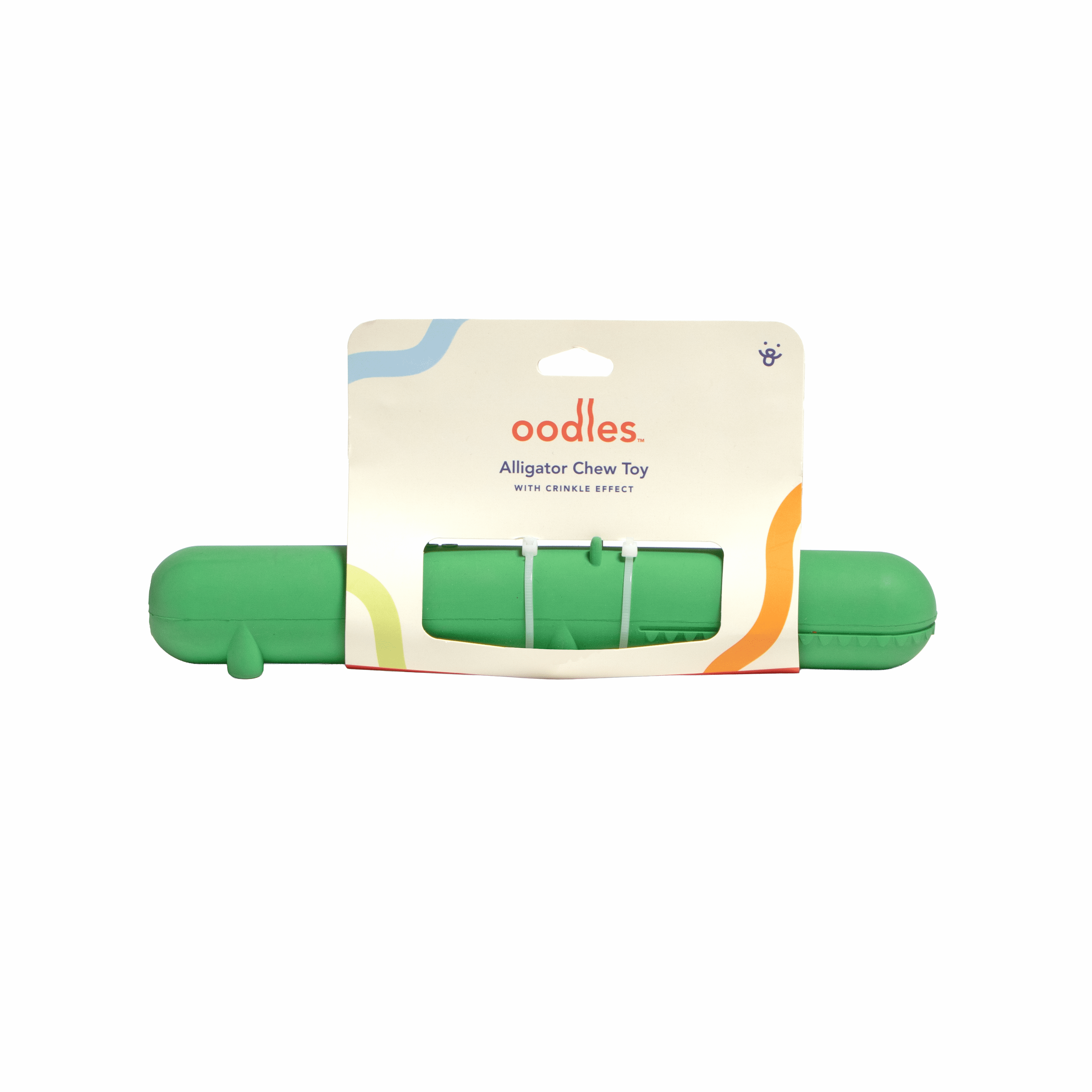 Oodles Durable Rubber Green Animal Fetch Dog Toy, O/S