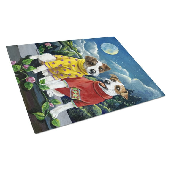 Carolines Treasures PPP3106LCB Jack Russell Terrier Moon Phase Glass Cutting Board Large, 12H x 16W, multicolor