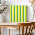 thumbnail image 2 of Framed Canvas Wall Art for Living Room Lemon Yellow Green Stripes Wall Decor, Vertical Striped Aesthetic Paintings for Bedroom Office Kitchen Bathroom, Ready to Hang Artwork Wall Pictures 8x8 Inch, 2 of 9