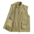 thumbnail image 3 of Dovford Men Full-Zip Lightweight Softshell Vest Quick Dry Outdoor Casual Multi Pocket Fishing Vests Sleeveless Jacket for Hiking Golf, 3 of 6