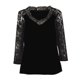 thumbnail image 4 of Pntutb Camiseta de gasa de manga larga mediana con encaje para mujer con cuello en V y camiseta suelta grande Pntutb Pntutb-4421, 4 of 9