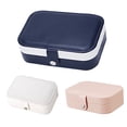 thumbnail image 4 of Portable Jewelry Box 3 layers Jewelry Box Organizer Accessories Travel Boxes Leather Case Jewelry Storage Display Button, 4 of 9