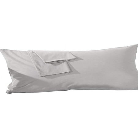 Body Pillow Cover Super Soft 600 Thread Count Silver Grey 100% Natural Cotton 1 Piece Body Pillow Case 20 X 60 Inch Envelope Closure