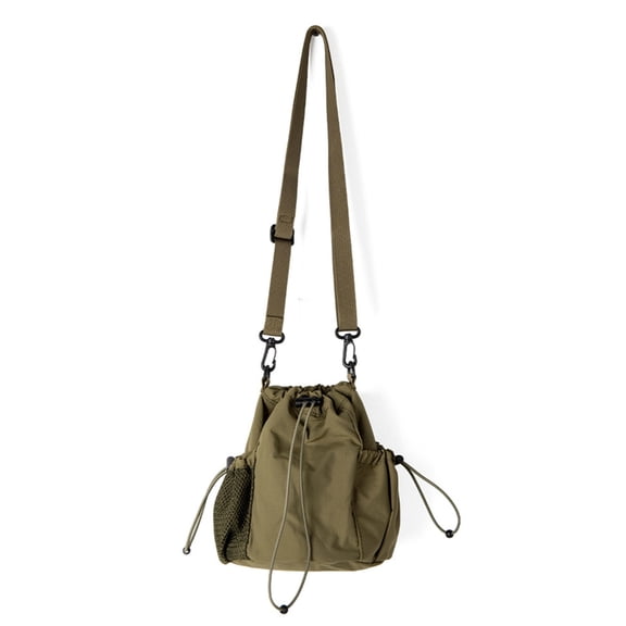 ZYHARUKO Casual Nylon Bucket Bag With Drawstring Pleats Shoulder Pack Adjustable Strap Satchel Crossbody Purse For Women