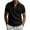 Black, variant on ohmzyzo Men's Summer Polo Shirts Lapel V Neck Short Sleeve Tees Casual Solid Color Trendy Button Collared Slim Fit Tops Pocket