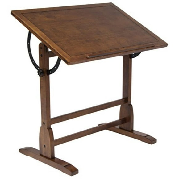 Table de Dessin Rustique Vintage en Chêne, Table de Dessin Réglable Supérieure Table de Bureau de Dessin Hobby Table d'Écriture Bureau Studio, 36''W x 24''D
