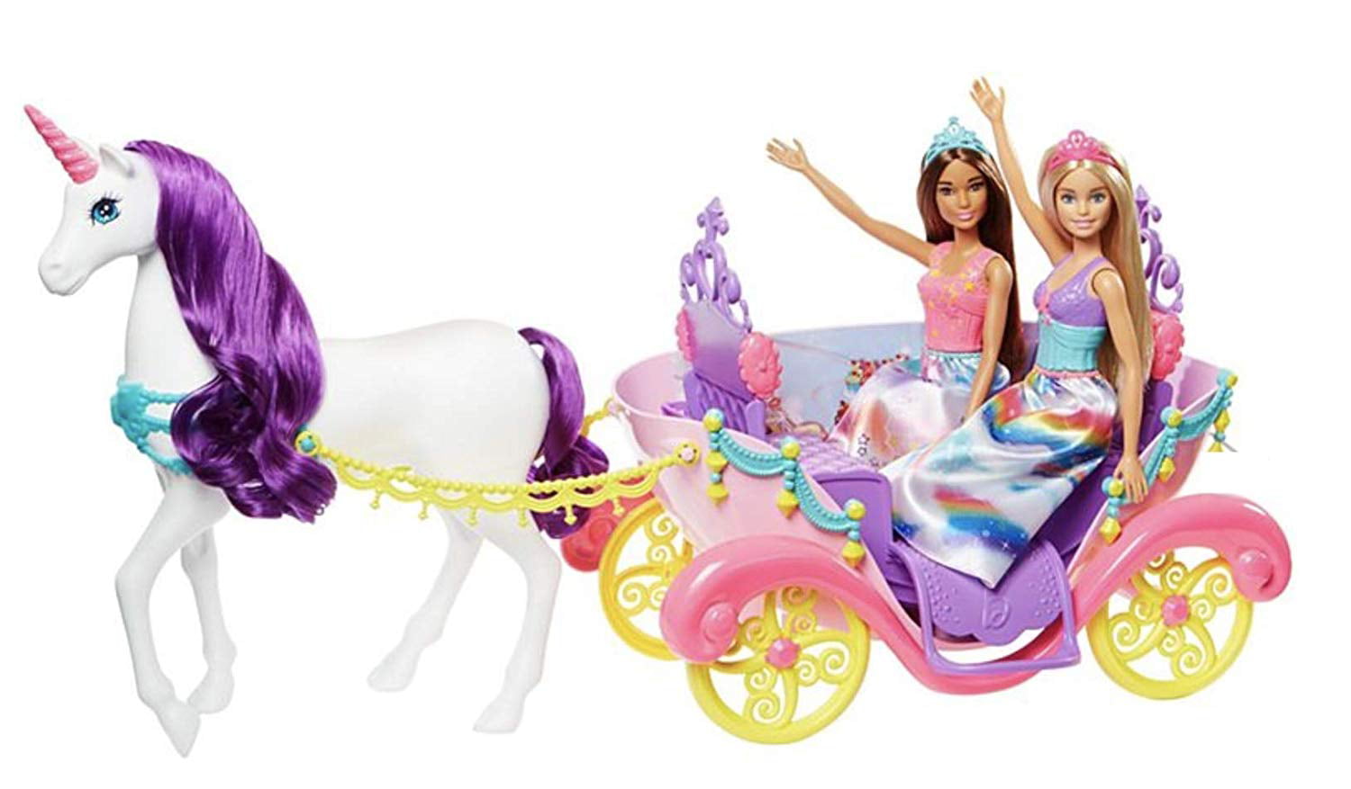 barbie dreamtopia sweetville carriage and princesses