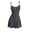 Grey, variant on V Neck Satin Lace Trim Chemise Sexy Nightgown Sexy Lingerie for Women Black M