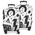 thumbnail image 2 of Stretch Luggage Cover S(18-20in)– Elastic Travel Suitcase Protector with Handle Openings & Bottom Closure, Washable Polyester Spandex Suitcases Cover, Doodle Print, 2 of 5