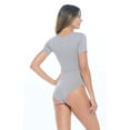 thumbnail image 4 of Natural Uniforms Short Sleeve Scoop Neck Body Suit--Breathable Cotton Stretch(Grey, Small), 4 of 6
