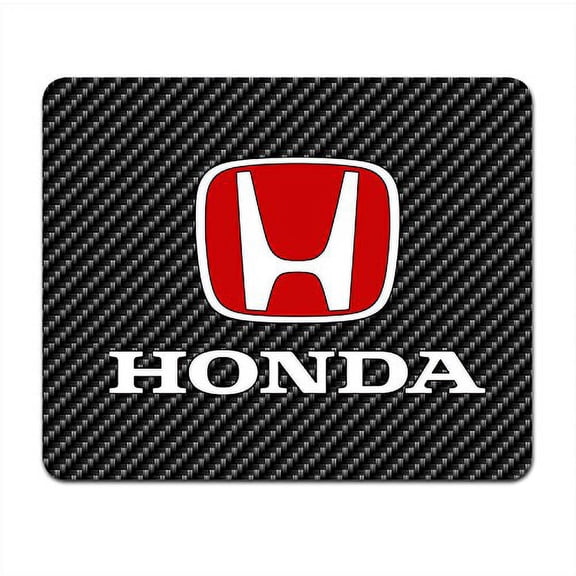 Honda Red Logo Black Carbon Fiber Texture Graphic PC Mouse Pad