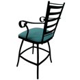 thumbnail image 2 of Outdoor Swivel Counter Stool 26" Seat - Jenna Arms - Aqua Fabric - Black Metal, 2 of 2