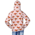 thumbnail image 4 of Cauagu cute fox pink Print Sun Protection Jacket for Teen,Full-Zipper Long Sleeve Sun Shirts with Pockets UV Hoodie Shirts Outdoor Athletic Jacket-Medium, 4 of 7