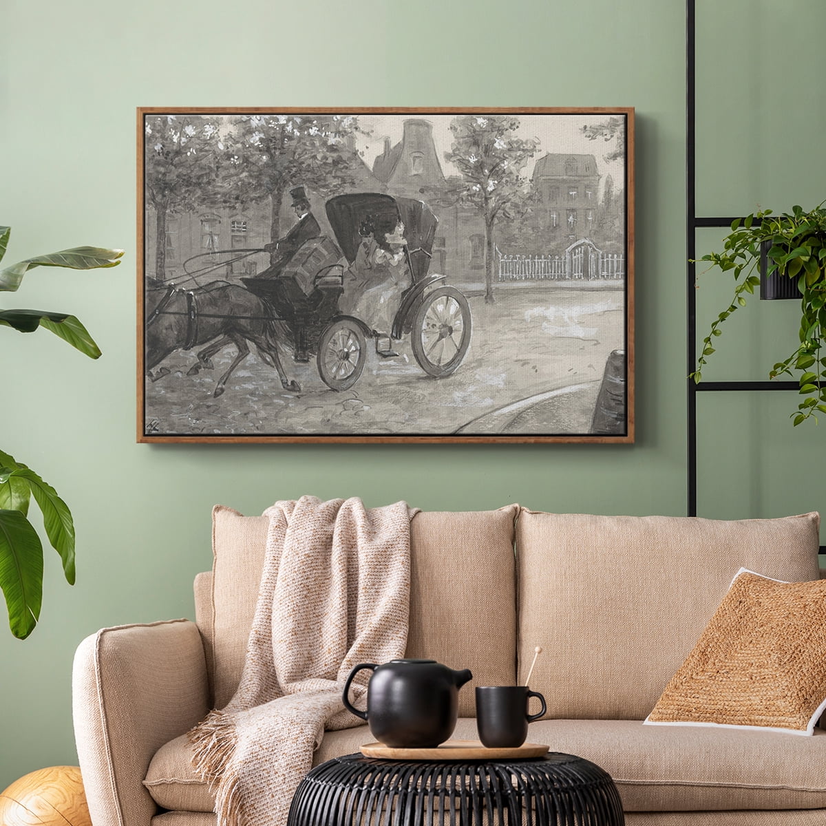 Vintage Animal Print-XXVIII By Wexford Home Framed in Walnut Wood Gallery Wrapped Canvas 27 in. x 41 in.