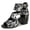 White, variant on Women's Block Heel Gladiator Sandals, Round Toe Strappy Sandals with Buckle, Open Toe Dress Shoes for Party, Wedding, Casual Wear