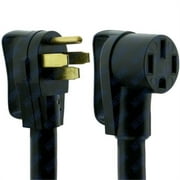 NU-CORD 94554E 50 Amp RV Female Extension Cord STW with 2 & 8 AWG Wire, Black - 36 ft.