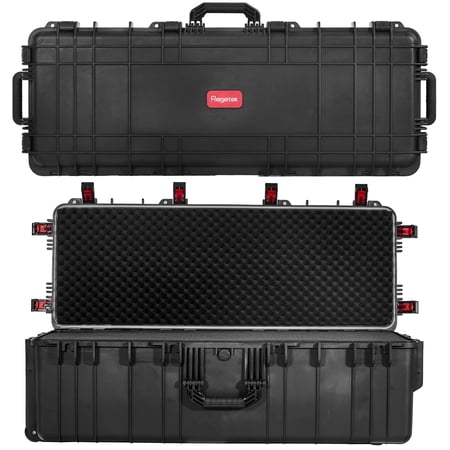 Regetek Waterproof Roller Hard Case 44"x 17"x 13", Equipment Case with Foam/Wheels for Camera, Tool, Electronics Gear, Instrument,IP67 Waterproof & Crushproof, Lockable, Deep Transport Rolling Case