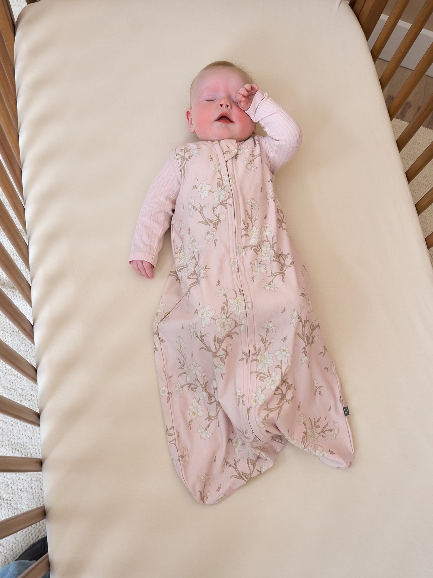 Modern Moments by Gerber Baby Neutral Two-Way Zip Super Soft Wearable Blanket, Garden, Size 0/6 Months