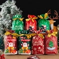 thumbnail image 2 of Monebena 50 Pcs Christmas Candy Bags Christmas Drawstring Treat Bags Christmas Goodie Bags Cookie Bags for Christmas Party Bags Supplies 15*23 cm M01, 2 of 10