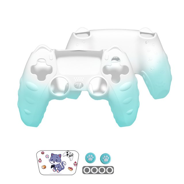 Funda protectora de silicona para mando de PS5, suave, cómoda, con dibujos animados y bonita, con tapa para joystick y accesorios adhesivos para el joystick
