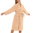 thumbnail image 4 of Gifts for Women Robe for Women Fleece Loungewear Oversized Hooded Women's Robes Bath Womens Bathrobe Khaki, 4 of 9