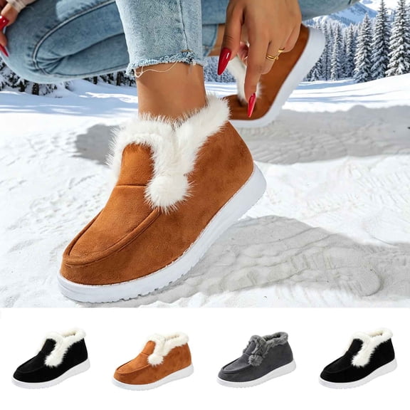 Boots for Women Warm Fur Lining Shoes Women's Winter Thickening Boots Warmth Snow Boots