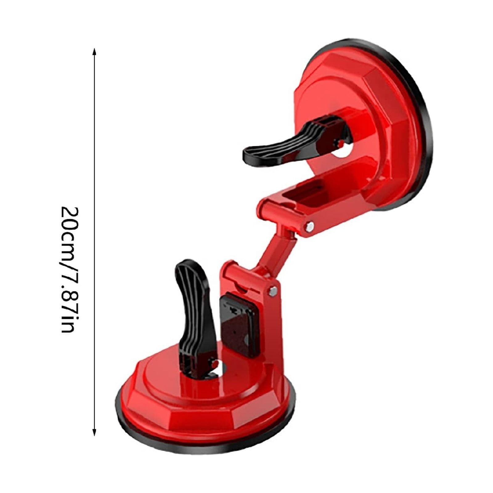 Dual Suction Cup Door Stopper - Heavy-Duty Security Door Blocking Device for Home & Hotel, Portable Anti-Theft Door Stop for Living Alone, Red