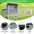 thumbnail image 4 of 113" Wooden Chicken Coop, Large Outdoor Hen House with Run and Nesting Box, Poultry Cage Rabbit Hutch with Waterproof Anti-UV Panel for Backyard Outdoor, Gray, 4 of 9