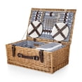 thumbnail image 3 of Picnic Time Belmont Picnic Basket for 4, Navy Blue & White Stripe, 3 of 5