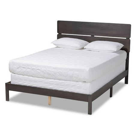 Bowery Hill Gray and Oak Finished Wood Queen Size Panel Bed