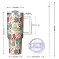 thumbnail image 2 of 40oz Christmas Bells Tumbler with Lid and Straw, Stainless Steel Cup with Handle Snowflakes Travel Mug, Holiday Presents, 2 of 4