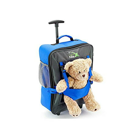 Cabin Max Bear Childrens Luggage Carry on Trolley Suitcase (Blue) - 0