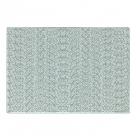 Damask Grey Cutting Board, Repeating Classic Vintage Pattern with Floral and Curlicue Touches, Decorative Tempered Glass Cutting and Serving Board, in 3 Sizes, by Ambesonne