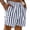 Blue, variant on Migroa Mens Mid Waist Stripe Shorts Formal Casual Breathable Summer Bottoms Lightweight Holiday Beach Shorts with Pockets Blue L