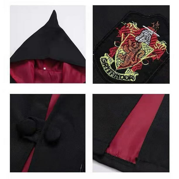 Traje de capa de Halloween con capucha Traje de vacaciones para niños y adultos (115 rojo)