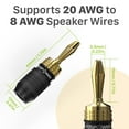 thumbnail image 3 of FosPower Deadbolt Banana Plugs 2 Pairs / 4 Pcs, Quick Connect 24K Gold Plated Speaker Plugs - Black, 3 of 7