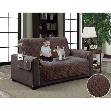 Brown Micro Suede Slipcover Pet Dog Cat Furniture Couch Cover