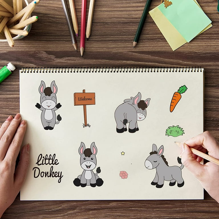 Donkey Cute Animal Clear Stamps Flowers Fence Stars Carrots Transparent  Silicone Stamp Seal for Card Making Photo Journal Decoration DIY  Scrapbooking 