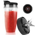 thumbnail image 1 of JDF3CISH Compatible Piezas De Aspas Licuadora Ninja, Juego De Repuesto De Vasos De Licuadora y Cuchilla, 3 Piezas Repuesto，1 Vaso Original 24oz Incluye Tapa, 1 Cuchilla Extractor 7 Aletas, 1 of 9