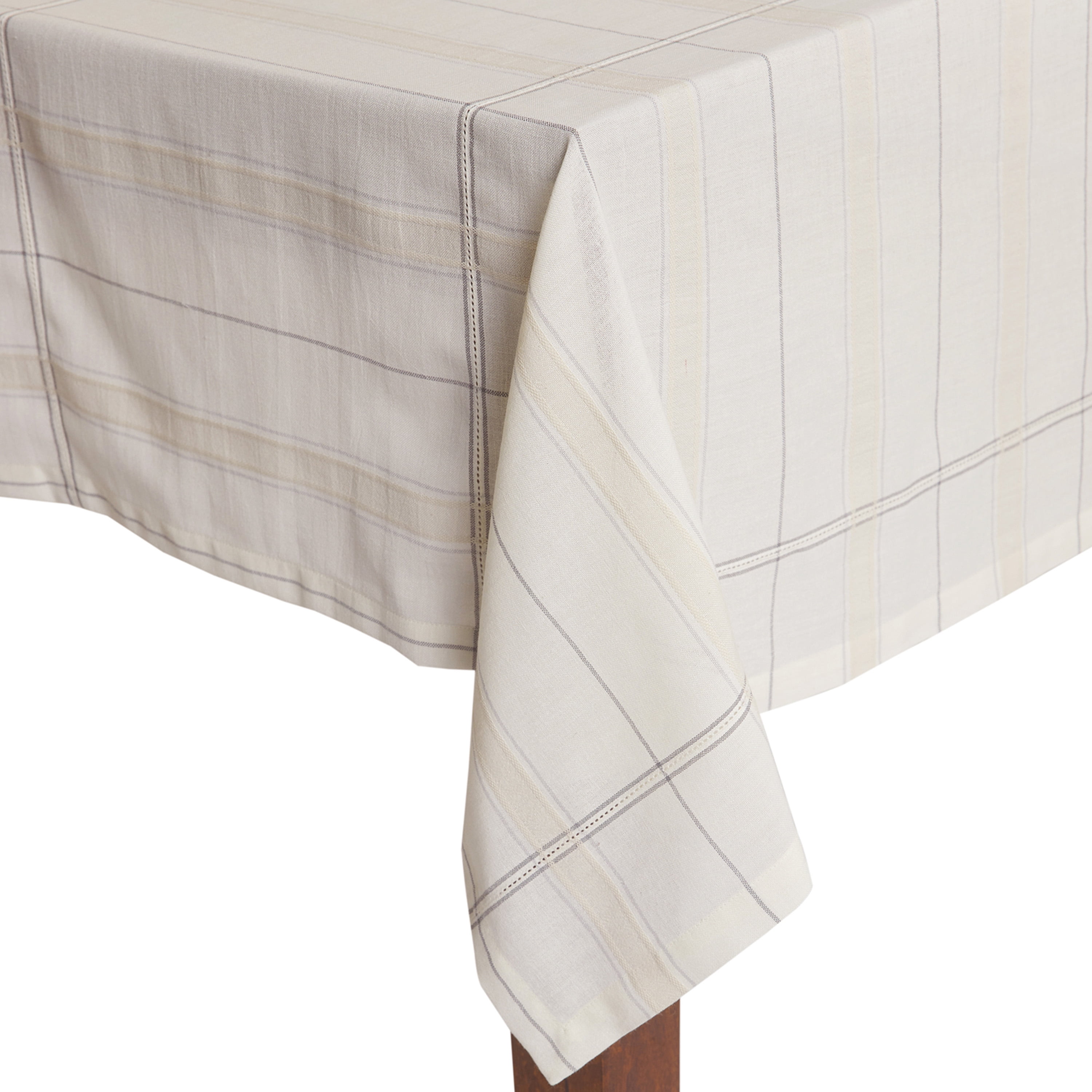 Better Homes & Gardens Silver Tuesday Plaid 60” x 102” Tablecloth – Cotton & Polyester Blend