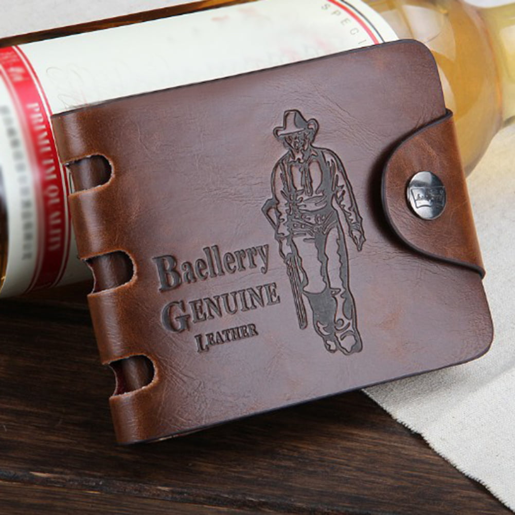 Practical Men Cowboy PU Leather Card Bifold Wallet Multi Clutch Pocket Purse Q