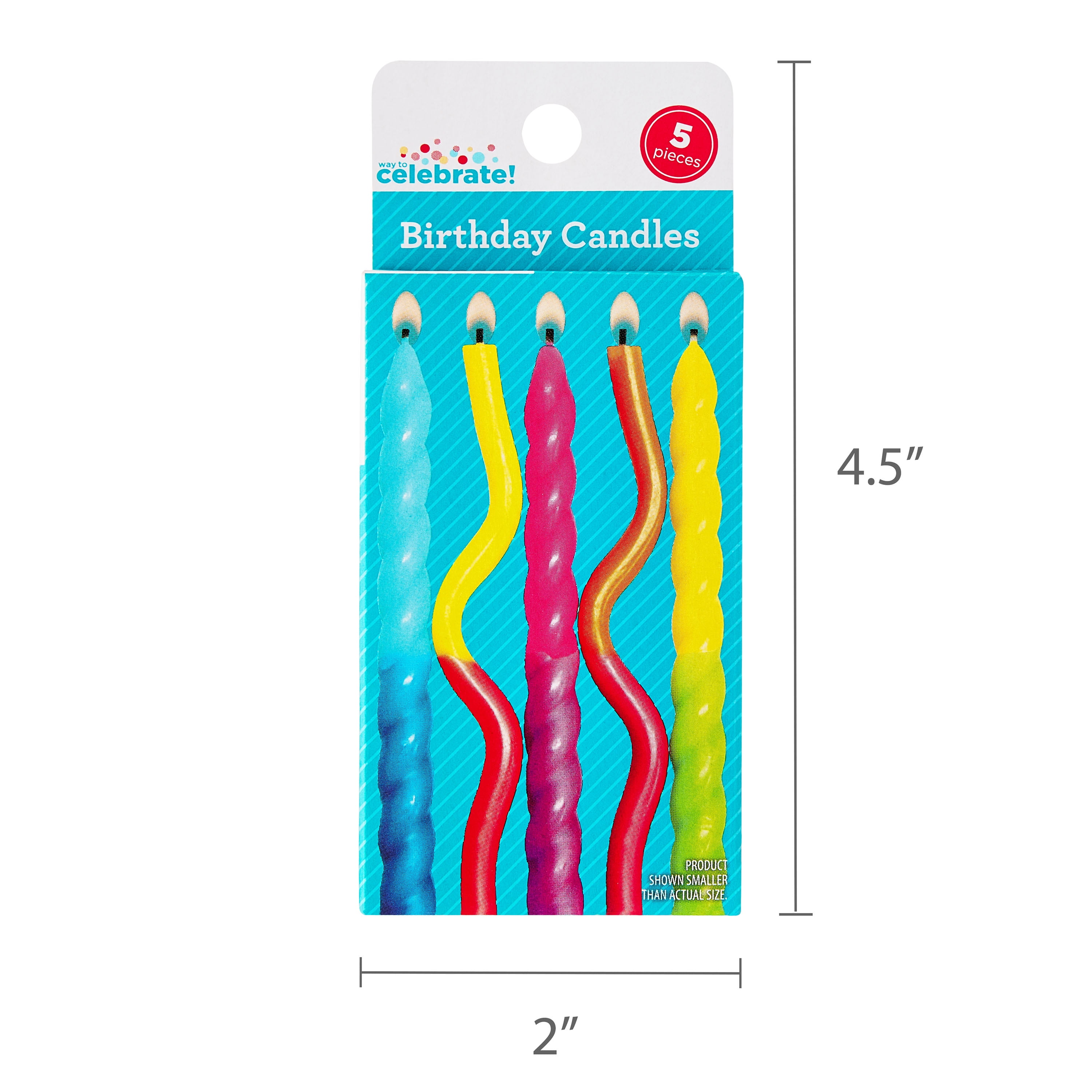 Multicolor Swirl Birthday Candle Set, 5 Pieces, by Way To Celebrate